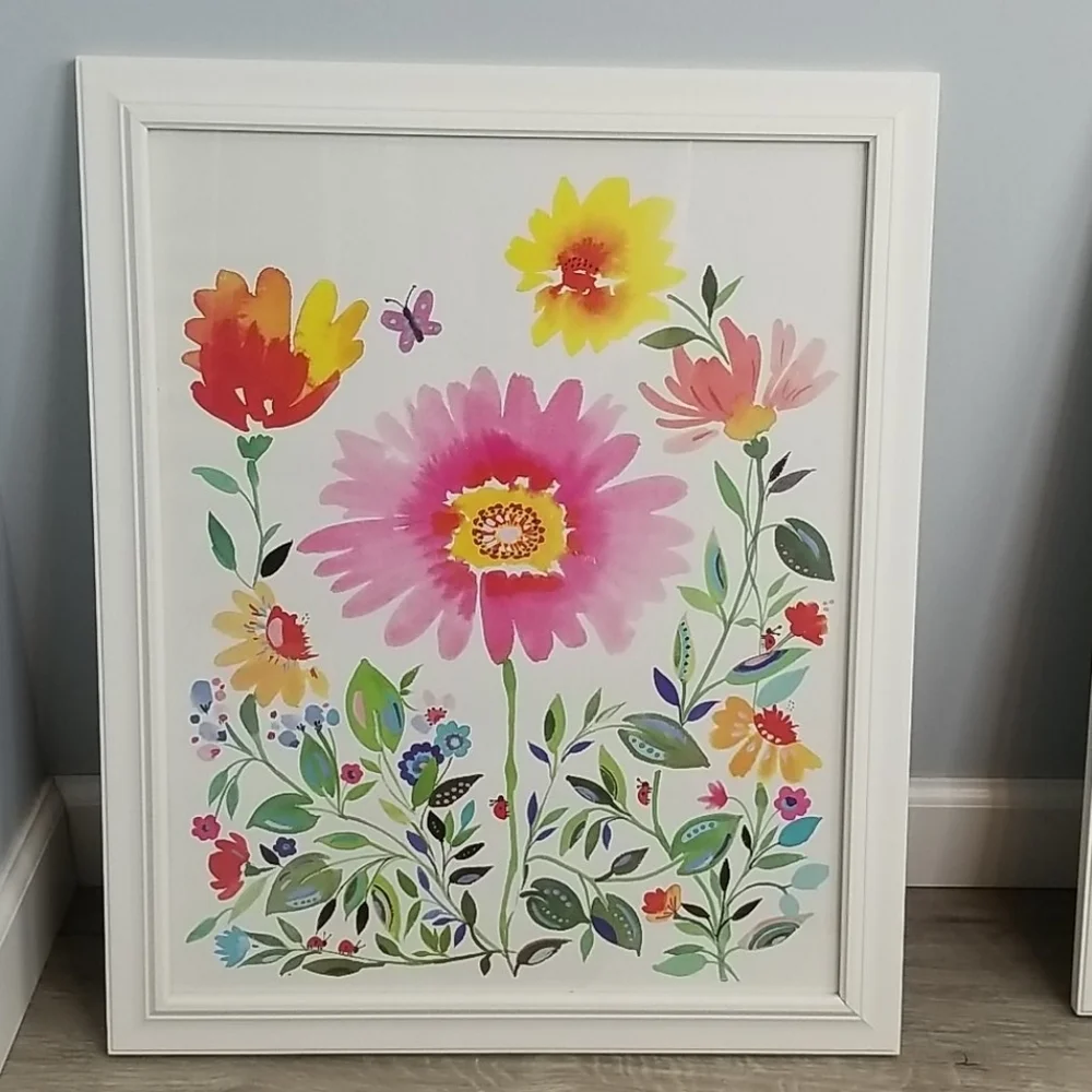 Framed Butterfly Garden Friends Art Print